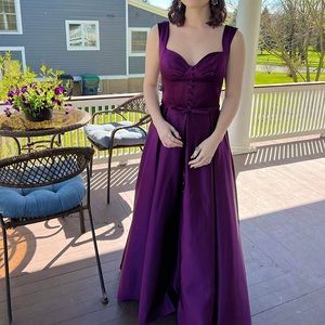 Purple satan prom dress/ wore this to my junior prom and have no use for it